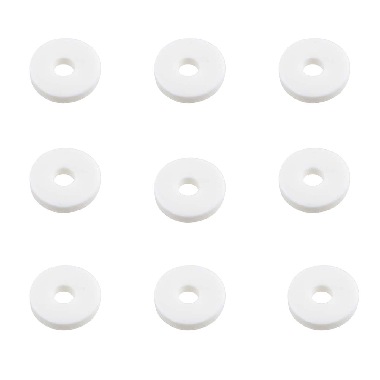 12 Pack: White PVC Rondelle Spacer Heishi Beads, 5.8mm by Bead Landing™